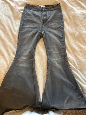 Free People Washed Charcoal Flare Bootcut Pants